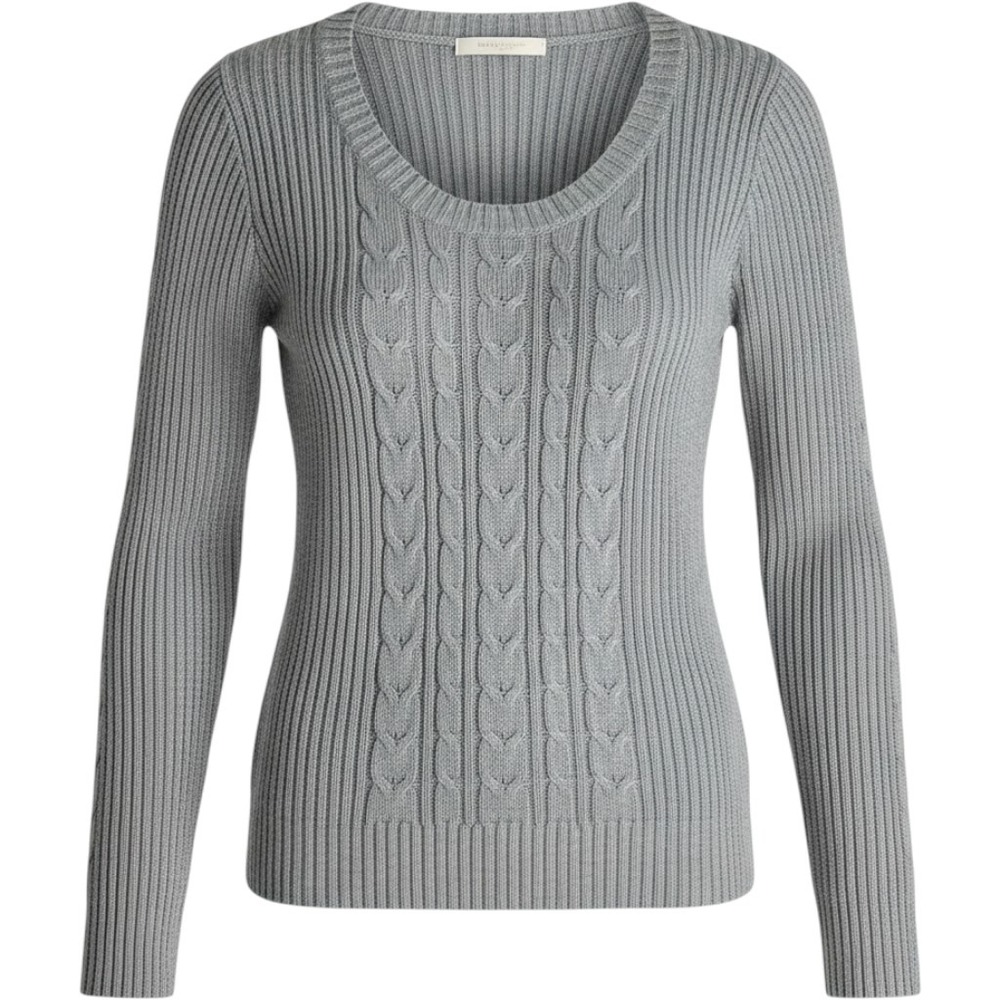 VTG Y2k Relativity Cable Knit Sweater WomenS L Scoop Neck Ribbed Pure Cotton